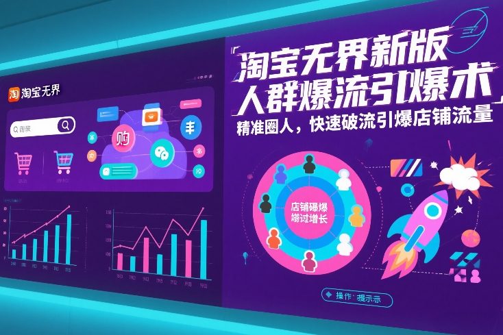 淘宝无界新版人群爆流引爆术，精准圈人，快速破流引爆店铺流量-千城资源网
