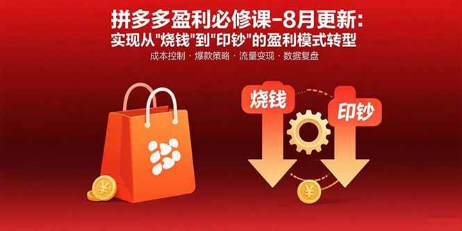 （15771期）拼多多盈利必修课-8月更新：突破运营瓶颈 实现从烧钱到印钞的盈利模式转型-千城资源网