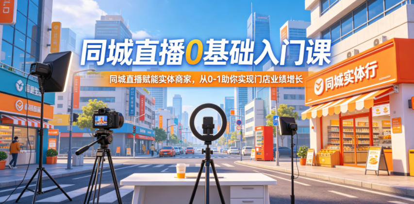 同城直播0基础入门课，同城直播赋能实体商家，从0-1助你实现门店业绩增长-千城资源网