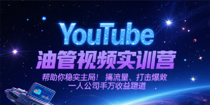 YouTube油管视频实训营，帮助你稳入局、搞流量、打爆款，一人公司千万收益赛道-千城资源网
