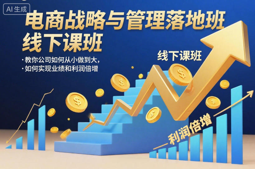 电商战略与管理落地班线下课，教你公司如何从小做到大，如何实现业绩和利润倍增【录音】-千城资源网