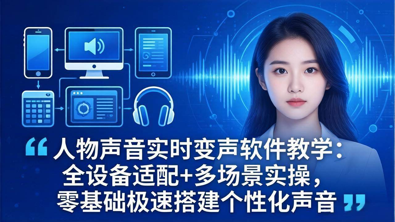 （18120期）人物声音实时变声软件教学：全设备适配+多场景实操，零基础极速搭建个性化声音-千城资源网