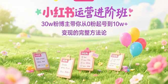 （15318期）小红书运营进阶班：30w粉博主带你从0粉起号到10w+变现的完整方法论-千城资源网
