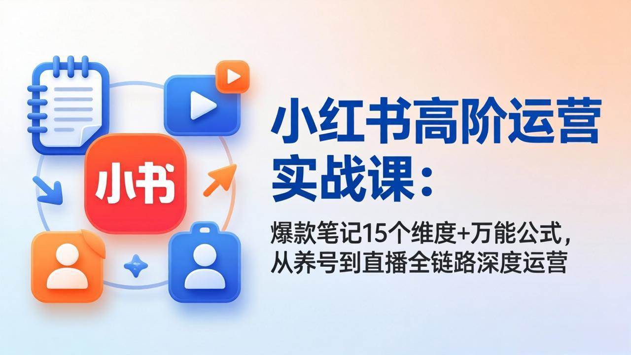 （17844期）小红书高阶运营实战课：爆款笔记15个维度+万能公式，从养号到直播全链路深度运营-千城资源网