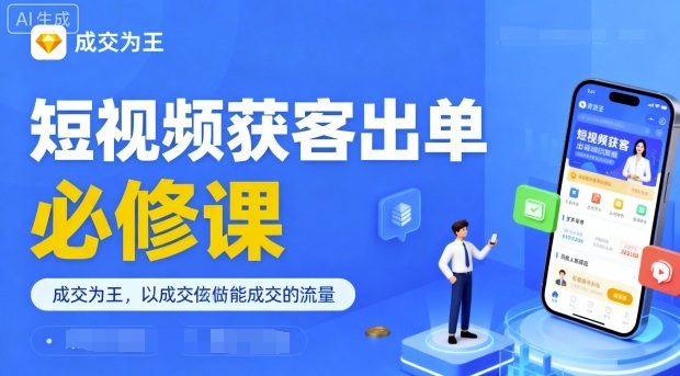 短视频获客出单必修课，成交为王，以成交为导向，直接做能成交的流量-千城资源网