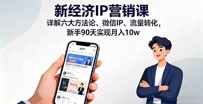 （16194期）新经济IP营销课：详解六大方法论、微信IP、流量转化，新手90天实现月入10w-千城资源网