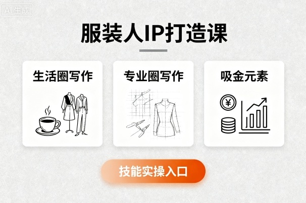 服装人IP打造课，文案创富+生活圈写作+专业圈写作+服装人专属+吸金元素+技能实操-千城资源网
