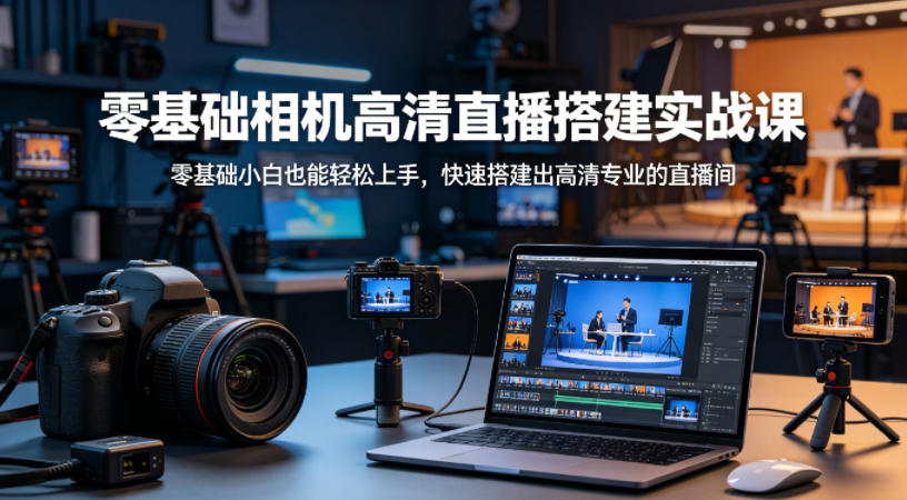 零基础相机高清直播间搭建实战课，小白也能轻松上手，快速搭建出高清专业的直播间-千城资源网