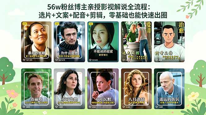（18579期）56万粉丝博主亲授影视解说全流程：选片+文案+配音+剪辑，零基础也能快速出圈-千城资源网