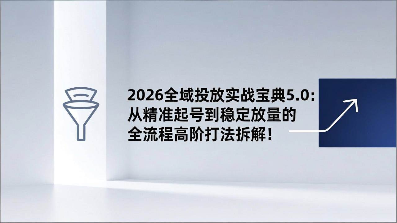 （17156期）2026全域投放实战宝典5.0：从精准起号到稳定放量的全流程高阶打法拆解！-千城资源网