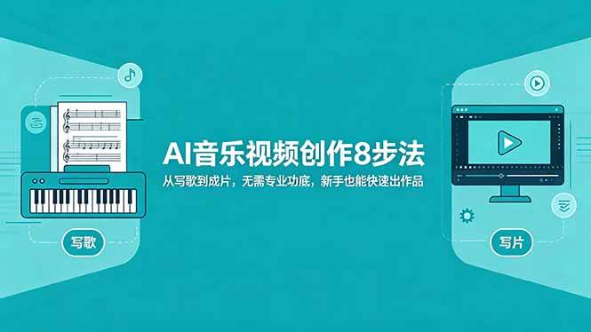 （18340期）AI音乐视频创作8步法：从写歌到成片，无需专业功底，新手也能快速出作品-千城资源网