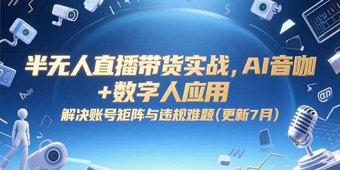 （15280期）半无人直播带货实战，AI音咖+数字人应用 解决账号矩阵与违规难题(更新7月)-千城资源网