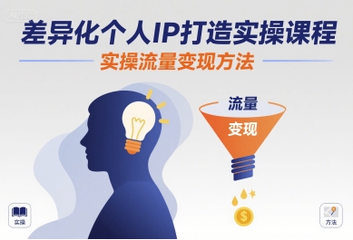 差异化个人IP打造实操课程，实操流量变现方法-千城资源网