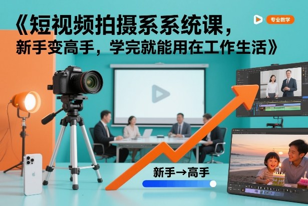 短视频拍摄系统课，新手变高手，学完就能用在工作生活-千城资源网
