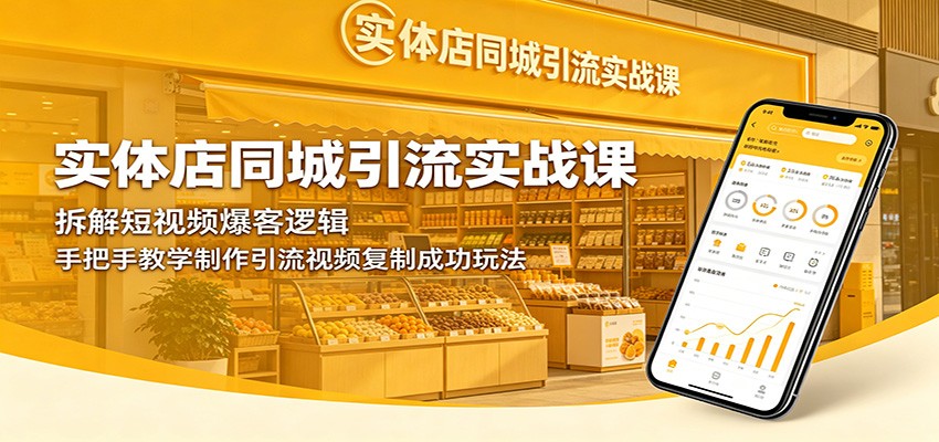 实体店同城引流实战课：拆解短视频爆客逻辑，手把手教学制作引流视频复制成功玩法-千城资源网