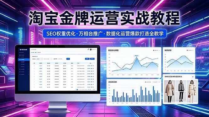 （18507期）2026 淘宝金牌运营实战教程，SEO权重优化万相台推广，数据化运营爆款打造全教学-千城资源网