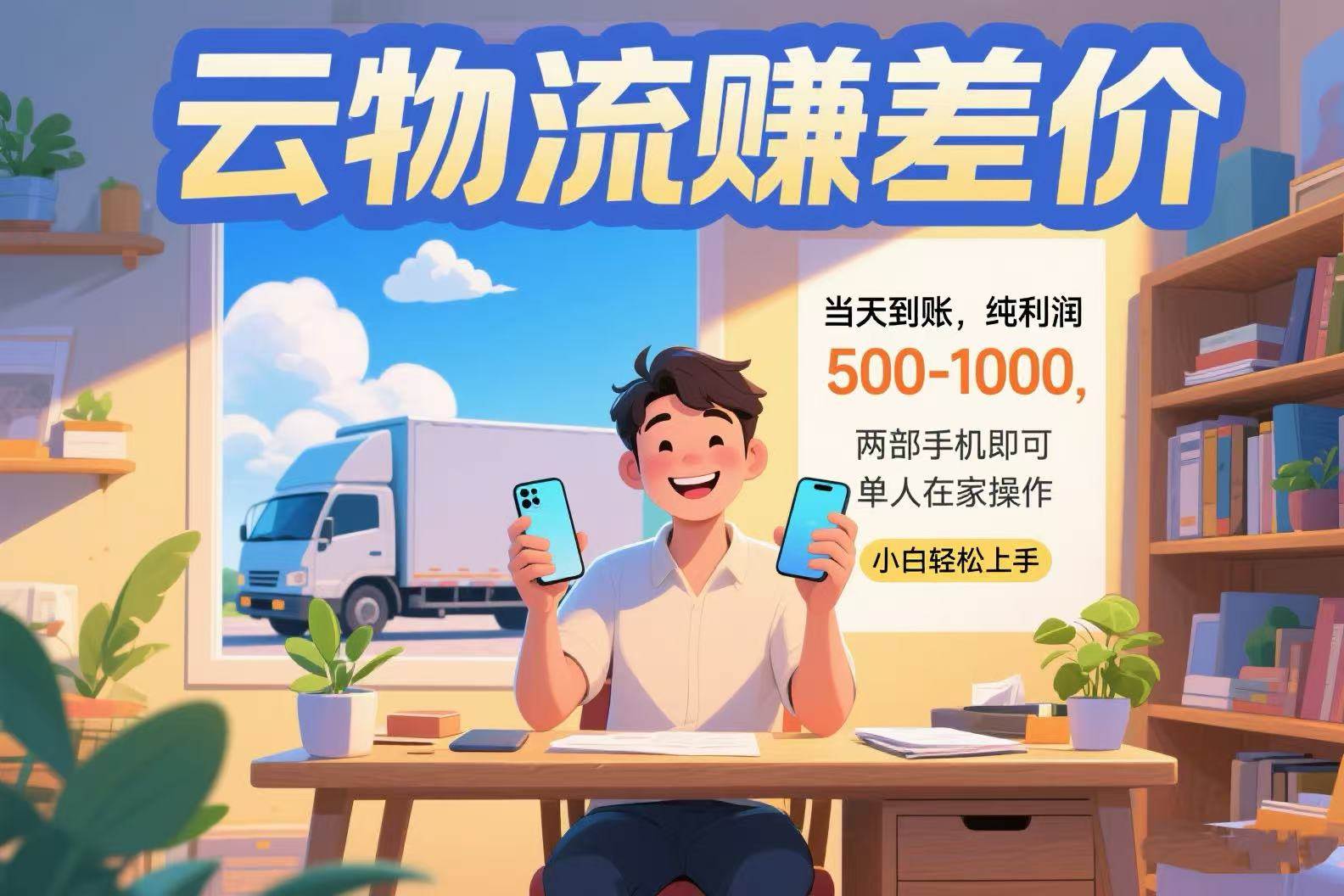 （15492期）云物流赚差价 当天到账纯利润500-1000 两部手机即可 可单人在家操作 小…-千城资源网