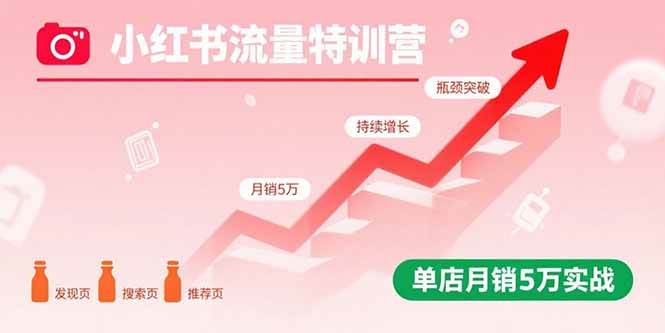 （15936期）小红书流量特训营：突破流量瓶颈，实现店铺持续增长，单店月销5万实战-千城资源网