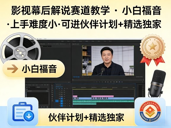 某大佬的影视幕后解说赛道教学，小白福音，上手难度小，可进伙伴计划+精选独家-千城资源网