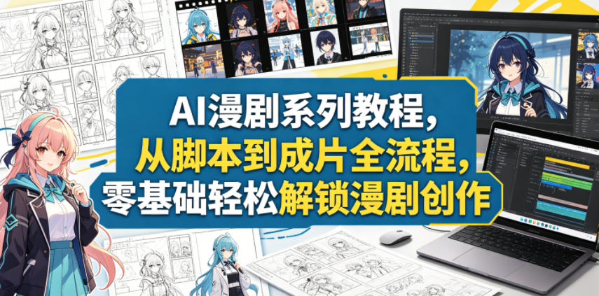 AI漫剧系列教程，从脚本到成片全流程，零基础轻松解锁漫剧创作-千城资源网