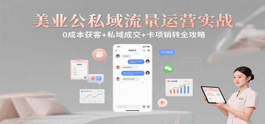 美业公私域流量运营实战：0成本获客+私域成交+卡项销转全攻略-千城资源网