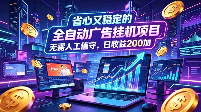 （18899期）全自动广告挂机项目，全程无需人工值守。稳定创收每日收益200+-千城资源网