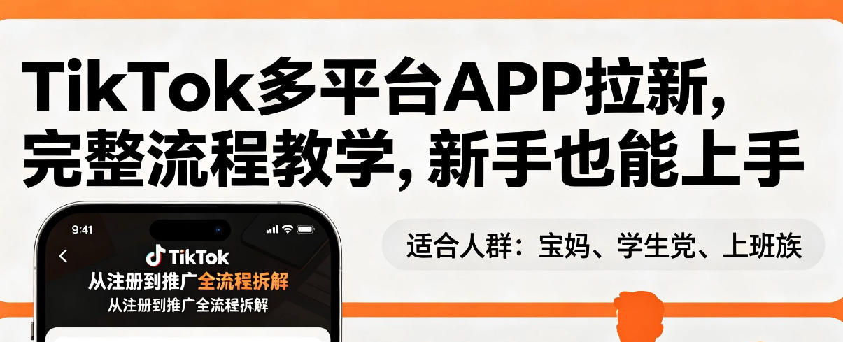 TikTok多平台APP拉新，完整流程教学，新手也能上手，轻松出海搞美金-千城资源网