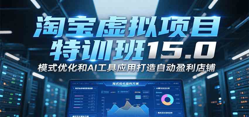 淘宝虚拟项目特训班15.0，模式优化和AI工具应用打造自动盈利店铺-千城资源网