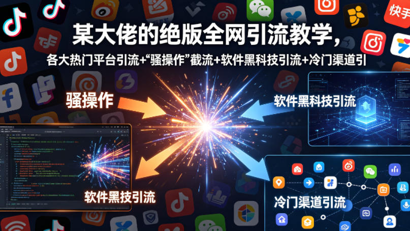 某大佬的绝版全网引流教学，各大热门平台引流+”骚操作”截流+软件黑科技引流+冷门渠道引流等-千城资源网
