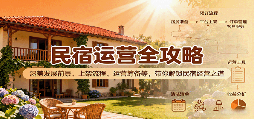 民宿运营全攻略：涵盖发展前景、上架流程、运营筹备等，带你解锁民宿经营之道-千城资源网