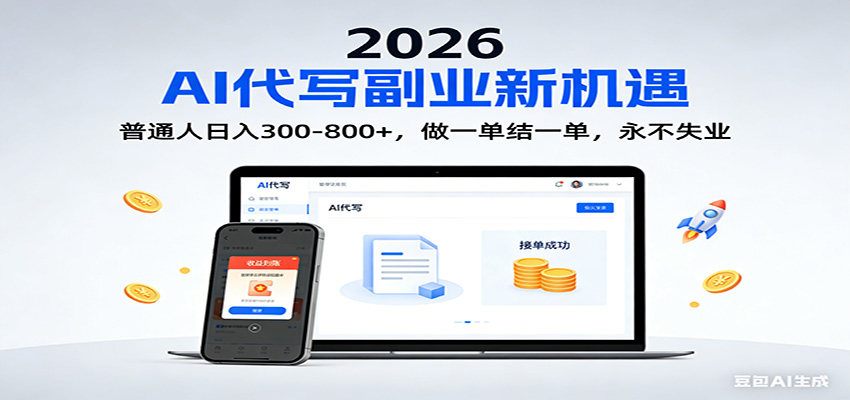 2026 副业首选！AI 代写日入 300-800，普通人0门槛，做一单结一单！-千城资源网