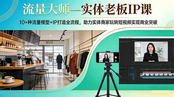 （17638期）流量大师—实体老板IP课：10+种流量模型+IP打造全流程，助力实体商家玩转短视频实现商业突破-千城资源网