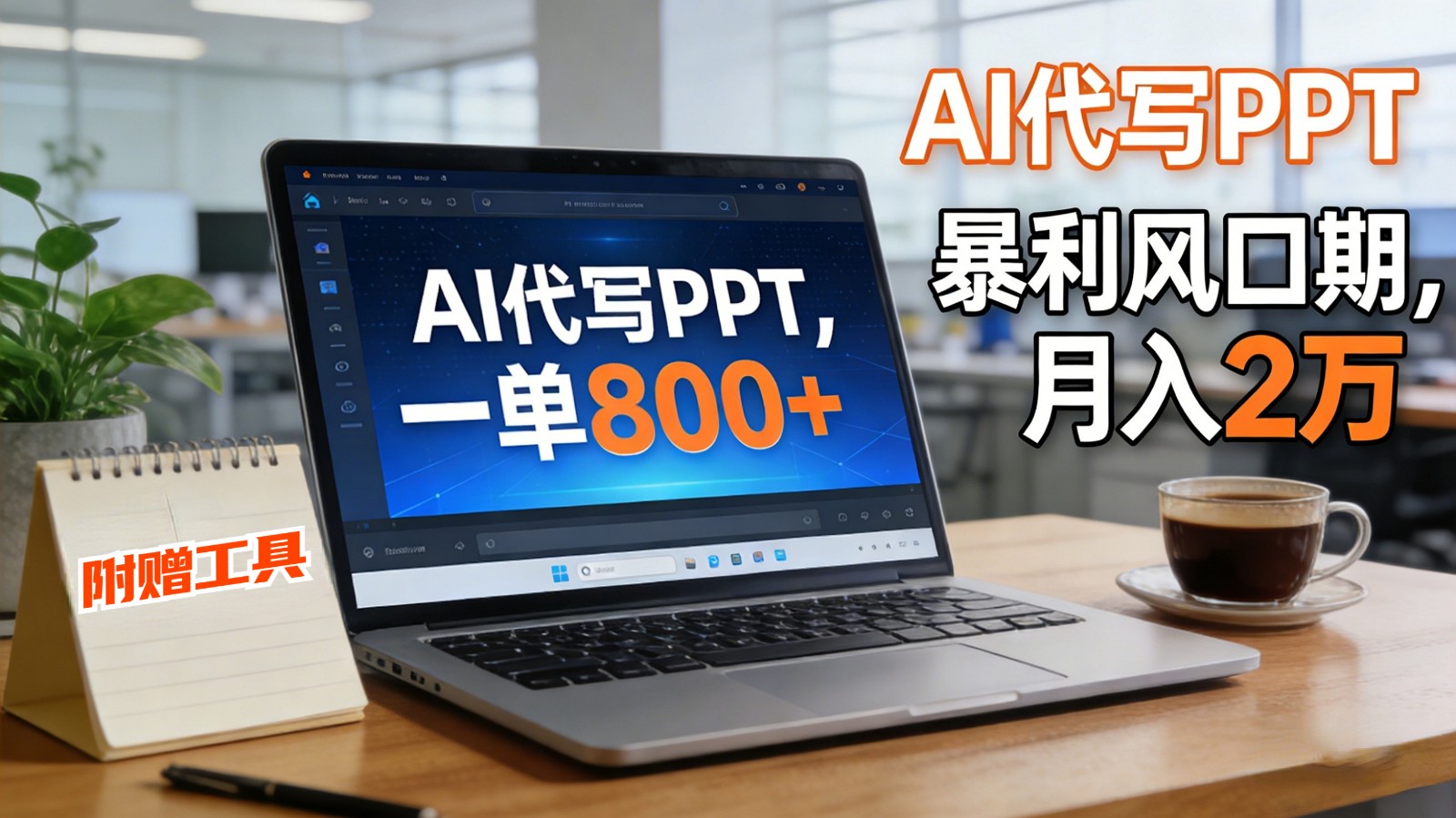 AI 代写做 PPT！一单狂赚 800+，风口期月入 2 万（工具 + 提示词直接送）-千城资源网