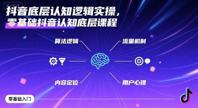 抖音底层认知逻辑实操，零基础抖音认知底层课程-千城资源网
