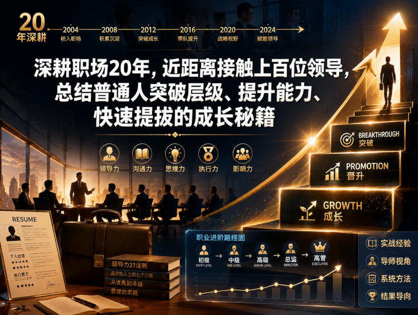 付费文章：深耕职场20年，近距离接触上百位领导，总结普通人突破层级、提升能力、快速提拔的成长秘籍（全网独家干货）-千城资源网