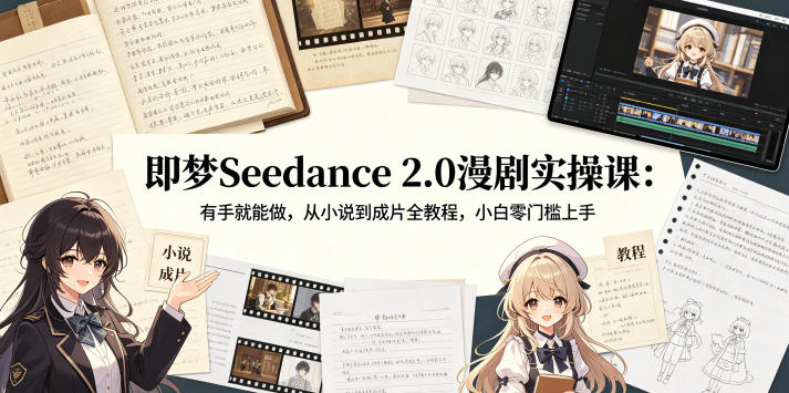 即梦Seedance 2.0漫剧实操课：有手就能做，从小说到成片全教程，小白零门槛上手-千城资源网