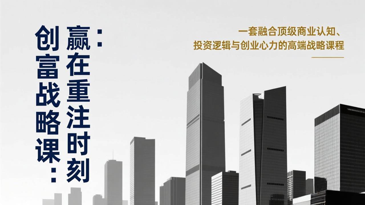 （17337期）《创富战略课：赢在重注时刻》一套融合顶级商业认知、投资逻辑与创业心力的高端战略课程-千城资源网