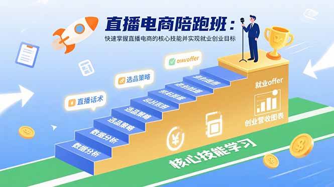 （15900期）直播电商陪跑班：快速掌握直播电商的核心技能并实现就业/创业目标-千城资源网
