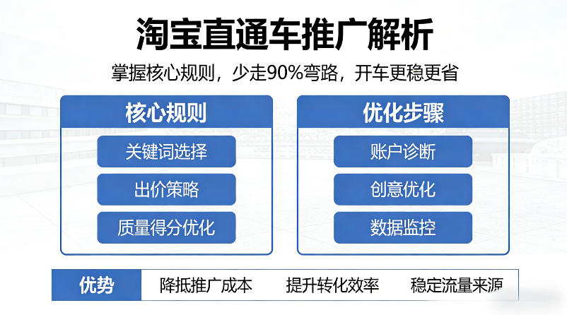 淘宝直通车推广解析，掌握核心规则，少走90%弯路，开车更稳更省-千城资源网