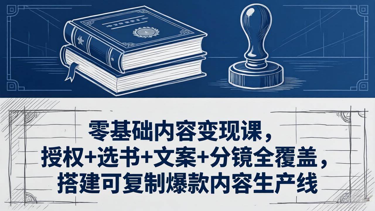（18243期）零基础内容变现课，授权+选书+文案+分镜全覆盖，搭建可复制爆款内容生产线-千城资源网