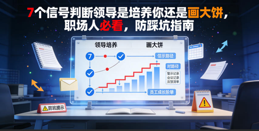 付费文章：7个信号判断领导是培养你还是画大饼，职场人必看，防踩坑指南-千城资源网