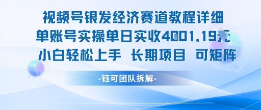 视频号银发经济赛道单账号实操单日实收1k+，小白轻松上手长期项目-千城资源网