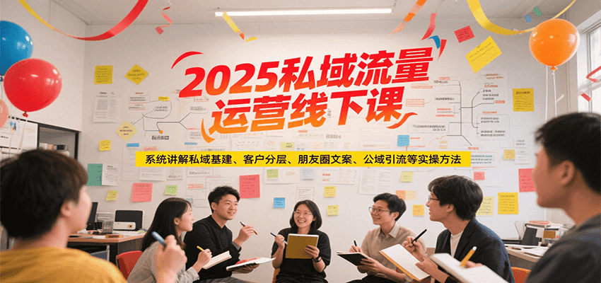 2025私域流量运营线下课，系统讲解私域基建/客户分层/朋友圈文案/公域引流等实操方法-千城资源网