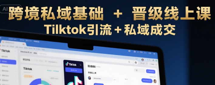 跨境私域基础+晋级线上课，Tilktok引流+私域成交-千城资源网
