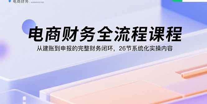 （15893期）电商财务全流程课程：从建账到申报的完整财务闭环，26节系统化实操内容-千城资源网