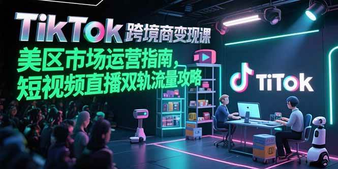 （15344期）TikTok跨境电商变现课，美区市场运营指南，短视频直播双轨流量攻略-千城资源网