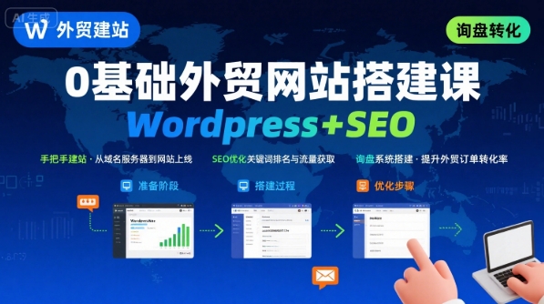 WordPress外贸建站+SEO优化课程，手把手教你从0到1搭建可获得询盘的外贸网站-千城资源网