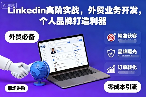 Linkedin高阶实战，外贸业务开发，个人品牌打造利器-千城资源网