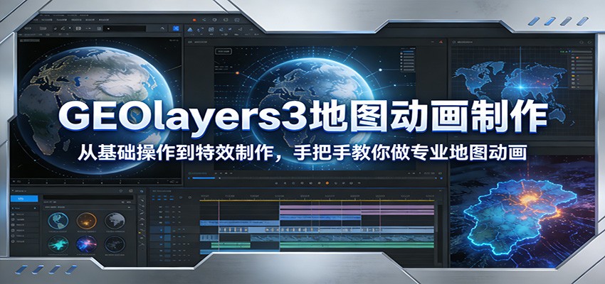 GEOlayers3地图动画制作：从基础操作到特效制作，手把手教你做专业地图动画-千城资源网