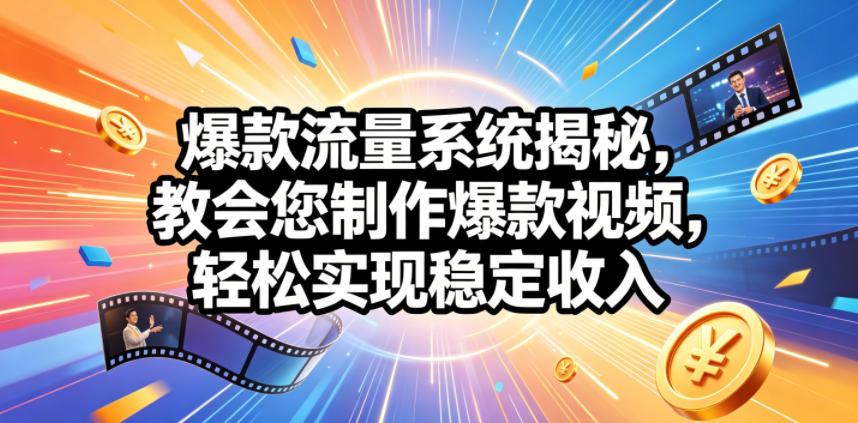 爆款流量系统揭秘，教会您制作爆款视频，轻松实现稳定收入【原创双语字幕】-千城资源网